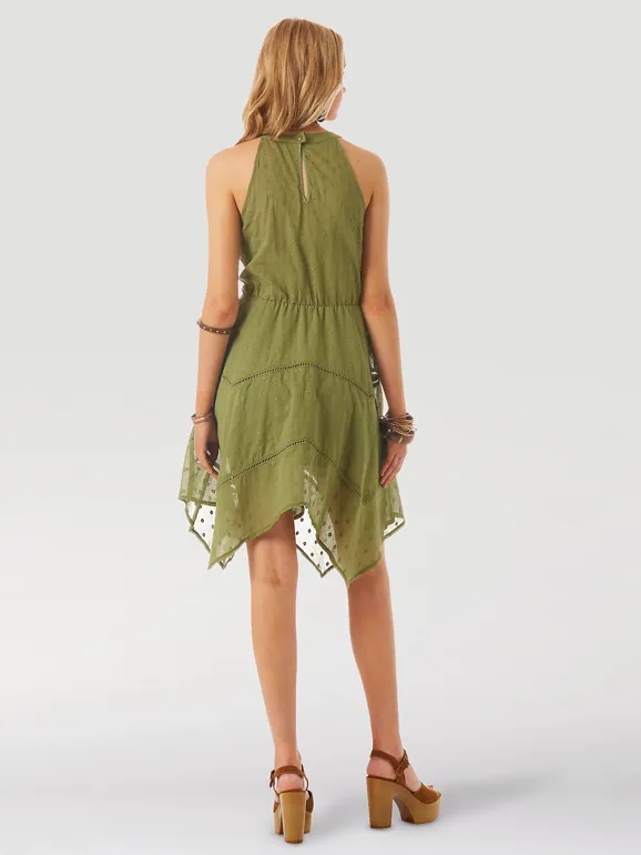 10LWD542G - Wrangler Women's Goddess Neck Tiered Dress