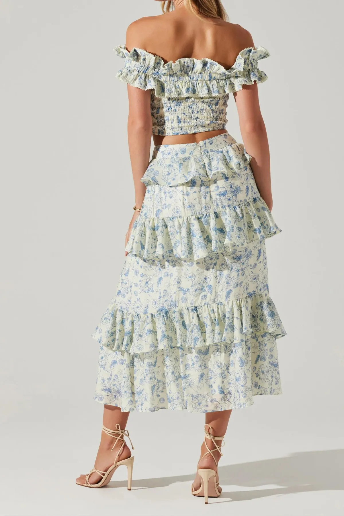 ASTR THE LABEL - FOUFETTE OFF SHOULDER FLORAL TOP