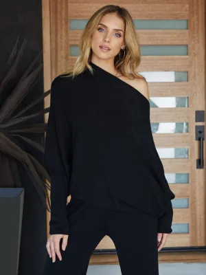 Asymmetrical Aura Sweater - Black