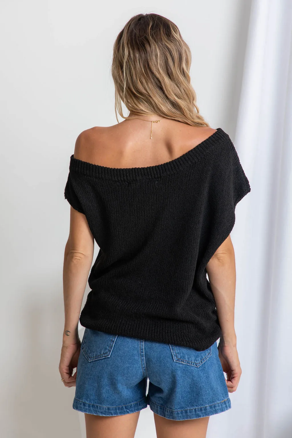 Avalon Off-The-Shoulder Top - Black