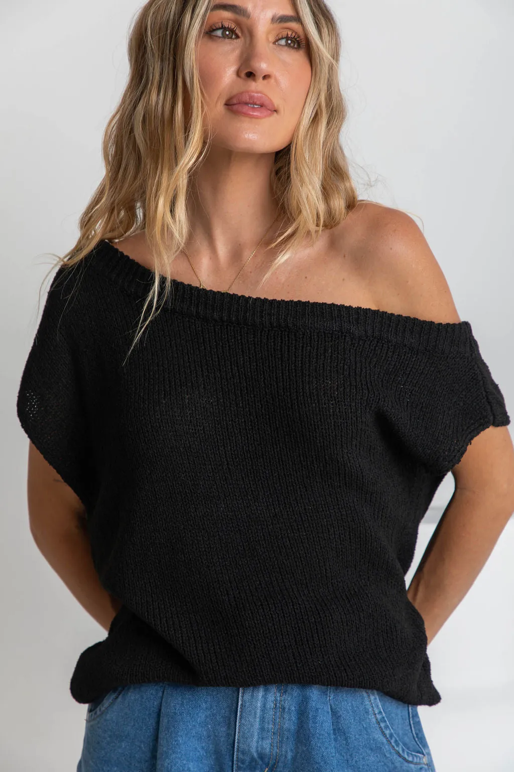 Avalon Off-The-Shoulder Top - Black