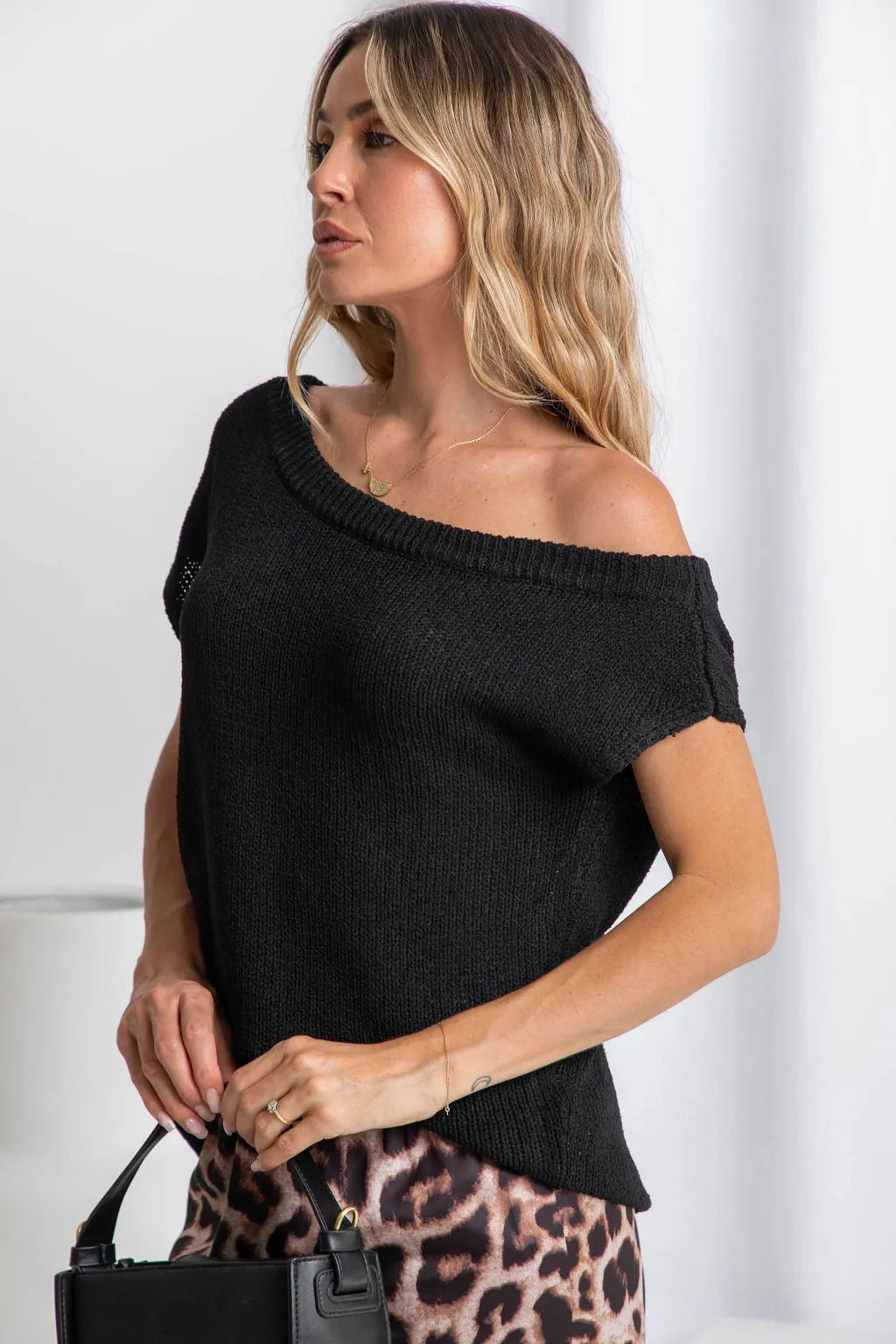 Avalon Off-The-Shoulder Top - Black