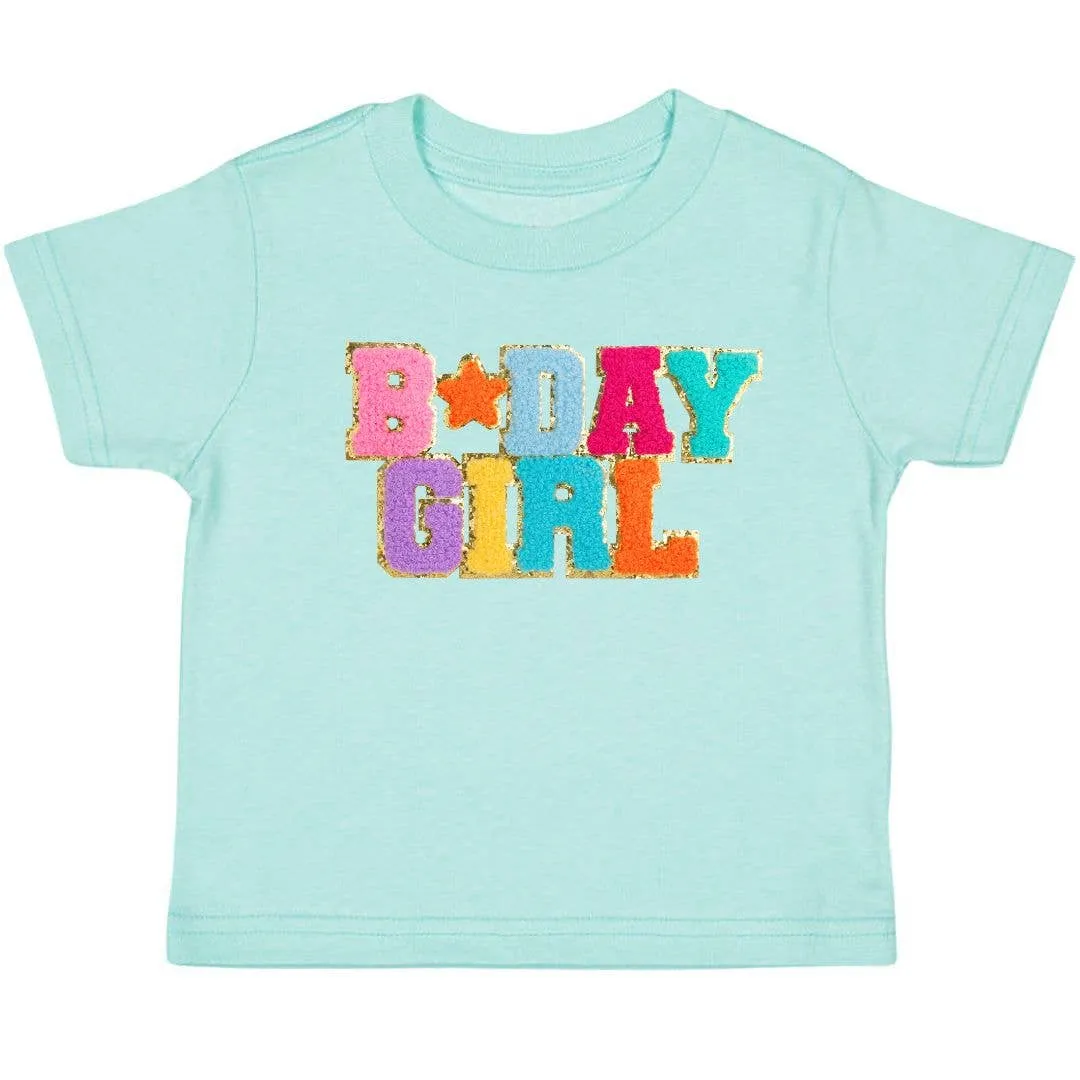 Birthday Girl Patch T-Shirt - Aqua