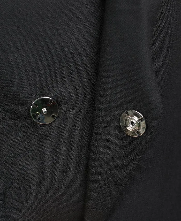 Black 2 piece Casual Slim Fit Peak Lapel Solid Color Men's Suit (Blazer Pants)