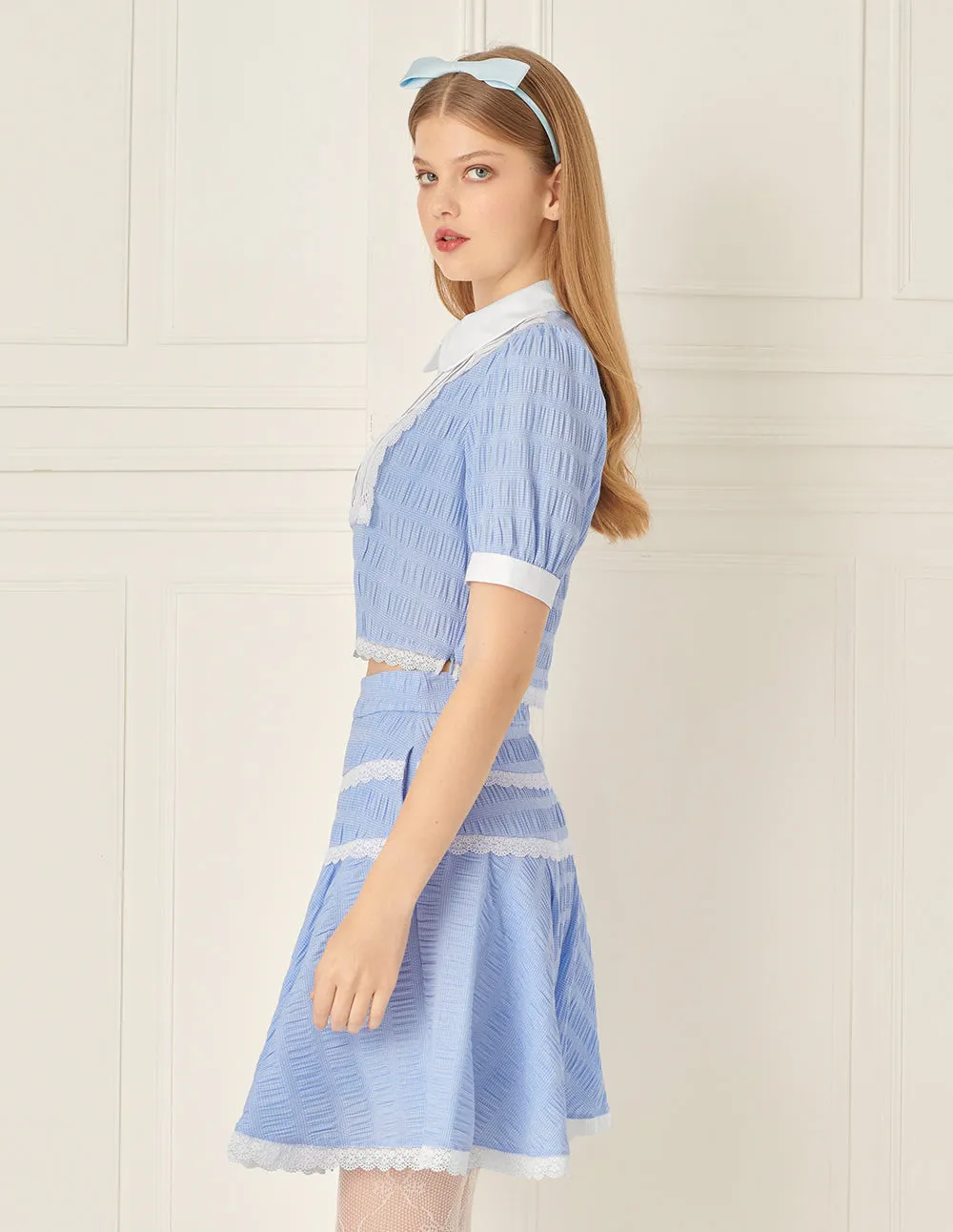 BORA AKSU Lace Paneled A-Line Skirt