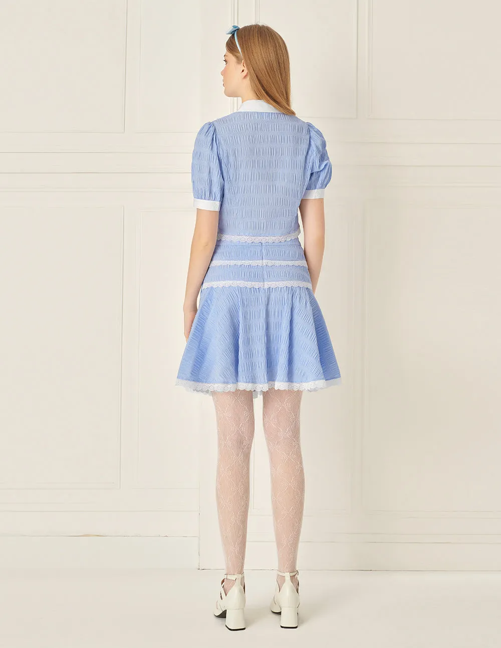 BORA AKSU Lace Paneled A-Line Skirt