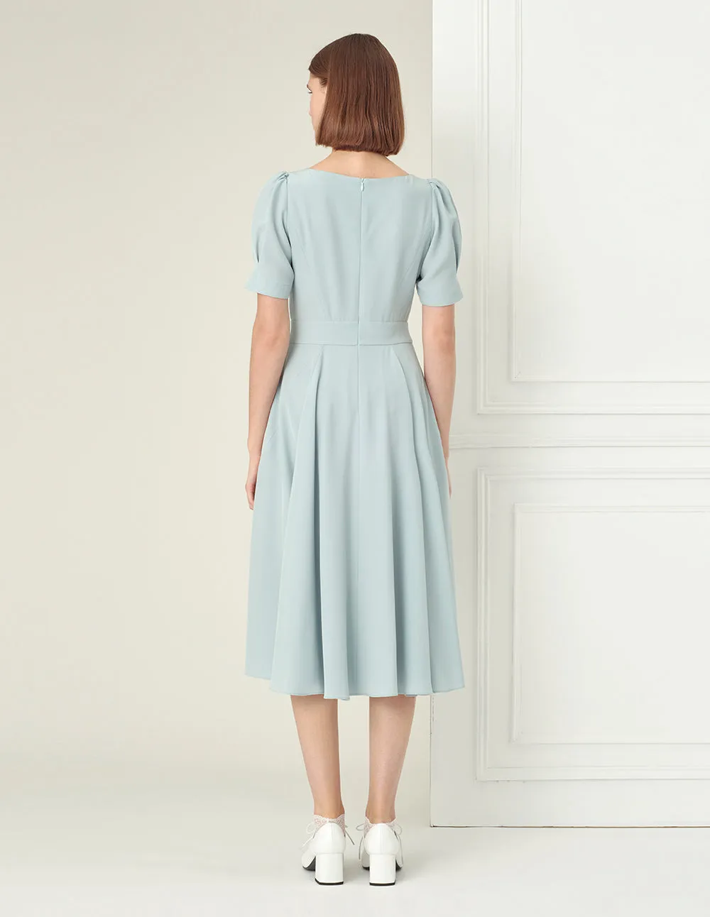 BORA AKSU Light mint green small square collar dress