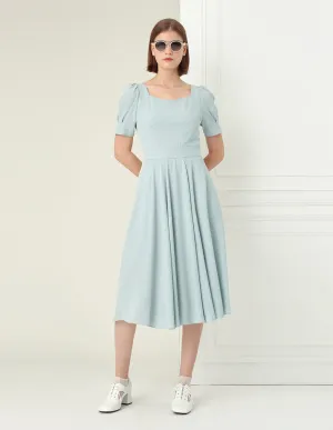BORA AKSU Light mint green small square collar dress