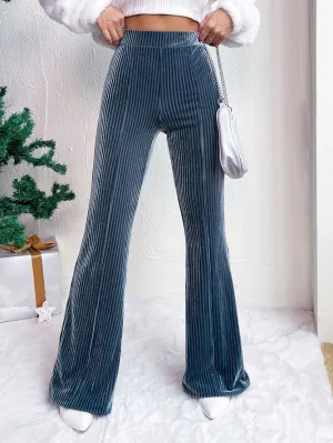 Casual Regular Fit Plain Velvet Casual Pants  WK64