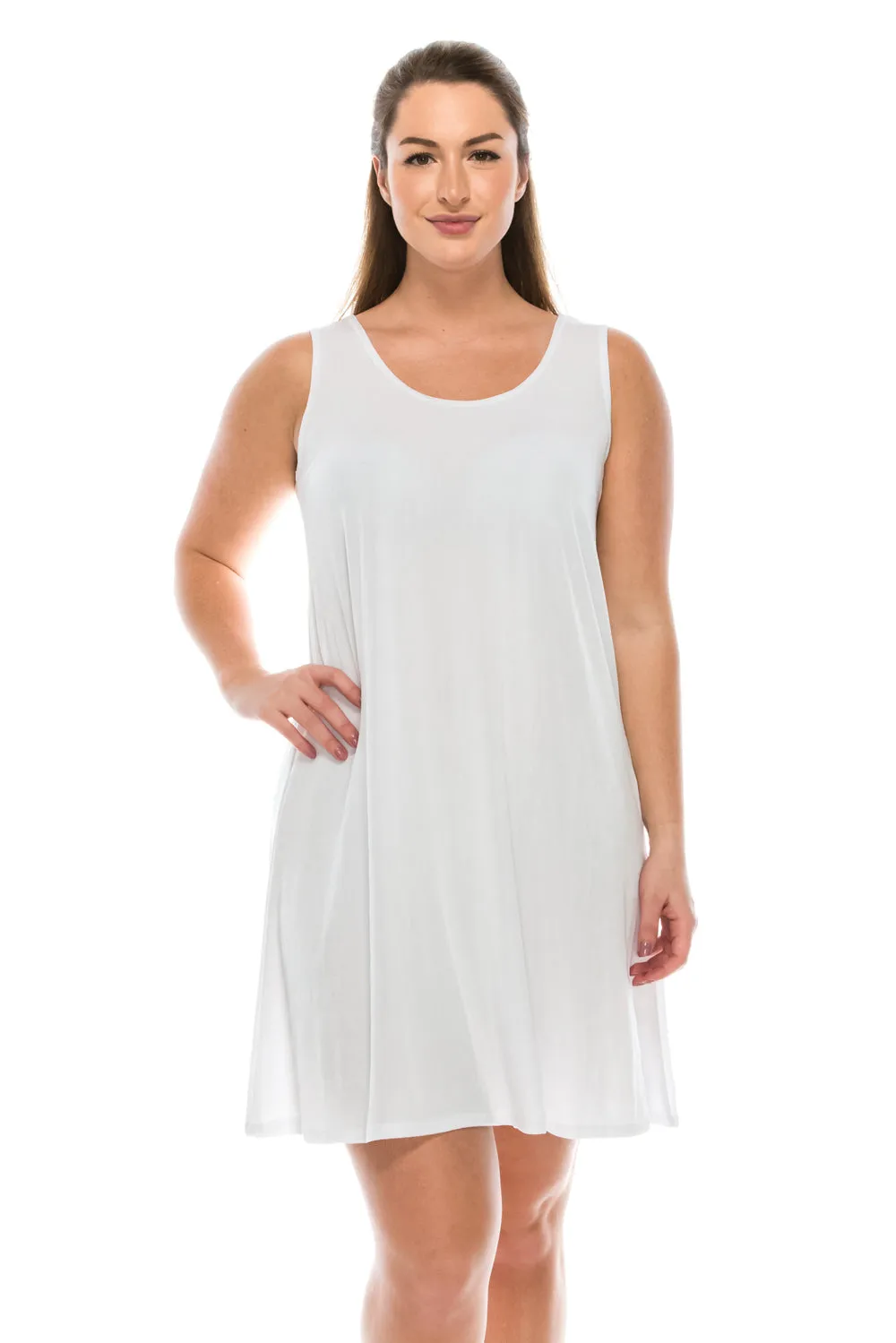 Classic Stretch Short Sleeveless Dress-7003BN-TRS1