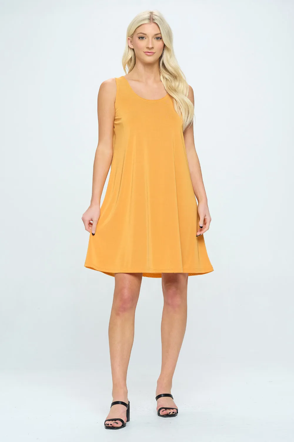 Classic Stretch Short Sleeveless Dress-7003BN-TRS1