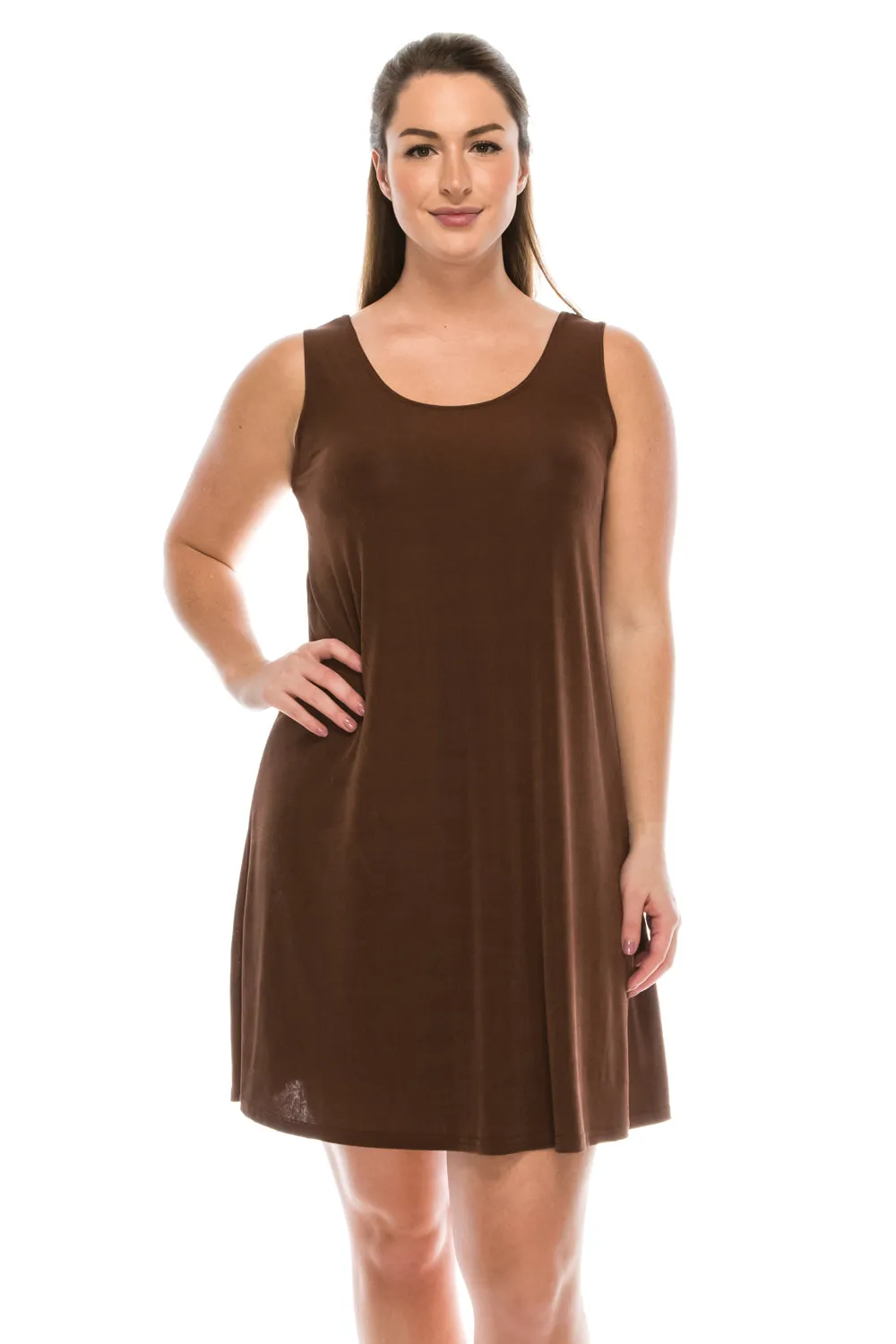 Classic Stretch Short Sleeveless Dress-7003BN-TRS1