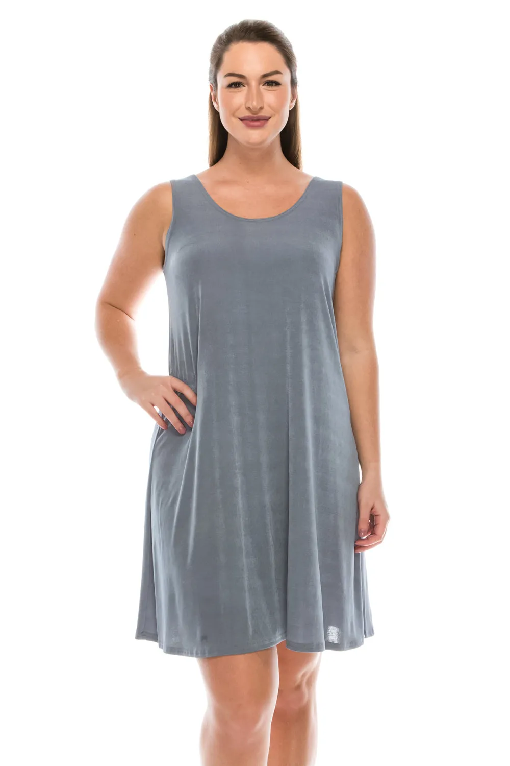 Classic Stretch Short Sleeveless Dress-7003BN-TRS1