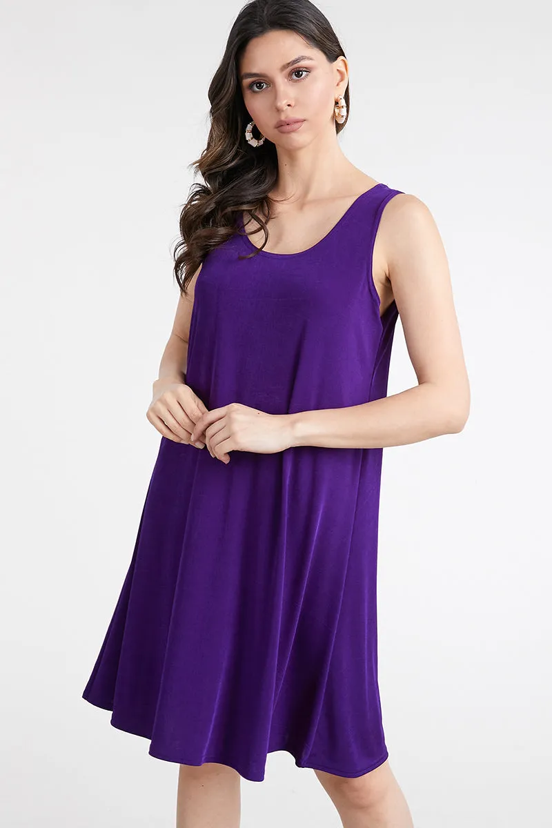 Classic Stretch Short Sleeveless Dress-7003BN-TRS1