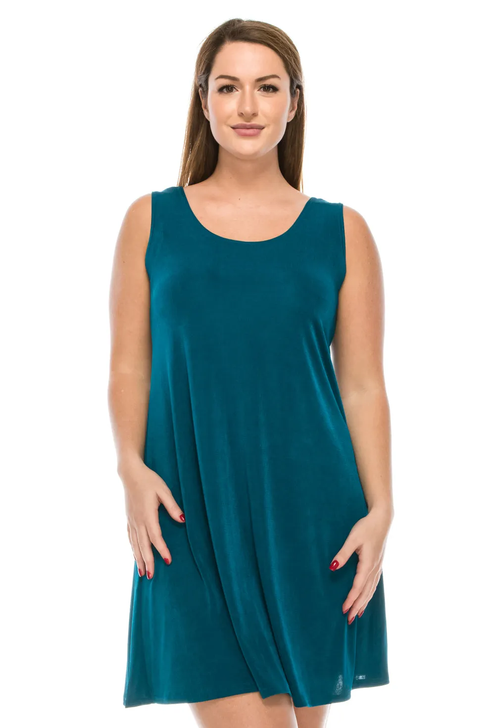 Classic Stretch Short Sleeveless Dress-7003BN-TRS1