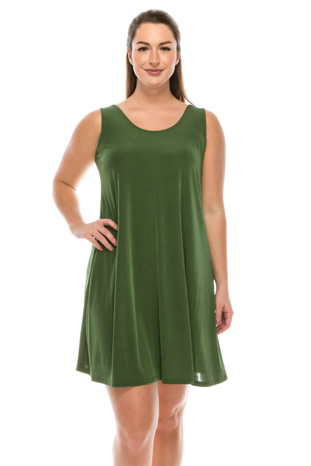 Classic Stretch Short Sleeveless Dress-7003BN-TRS1