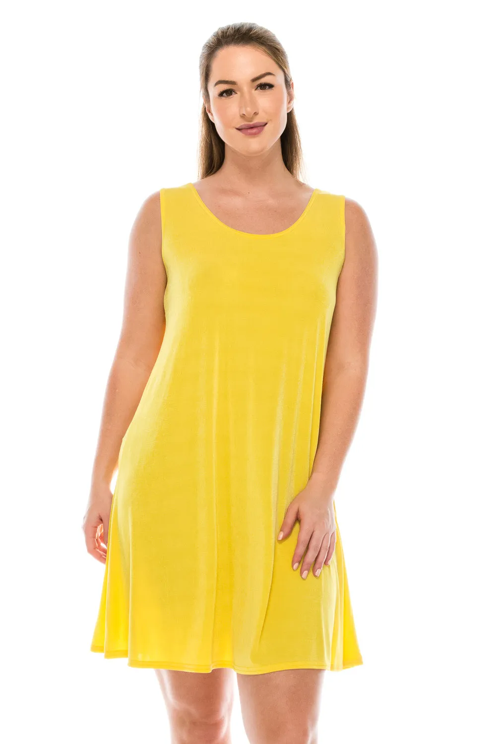 Classic Stretch Short Sleeveless Dress-7003BN-TRS1