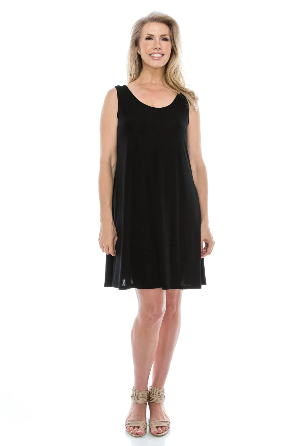 Classic Stretch Short Sleeveless Dress-7003BN-TRS1