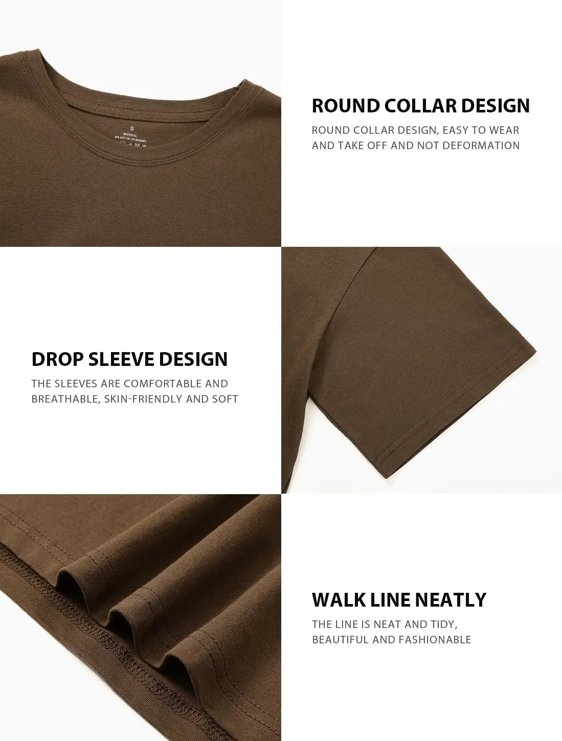 Cosy Pyro 4-Pack Women's Cotton Crop T-Shirts Short Sleeve Solid Cropped Athletic Top Round Neck Casual Workout Yoga Tees
