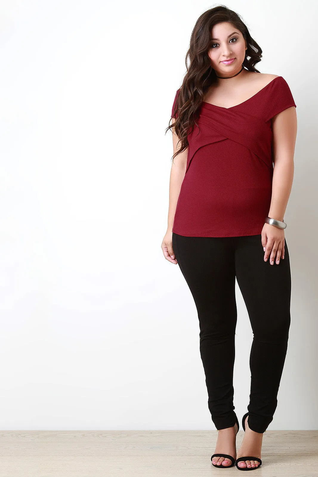 Cross Band Off The Shoulder Top