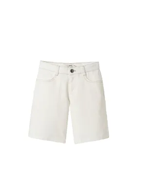 Cyrillus - Short 5 Poches Denim - Blanc Clair Uni - Garçon