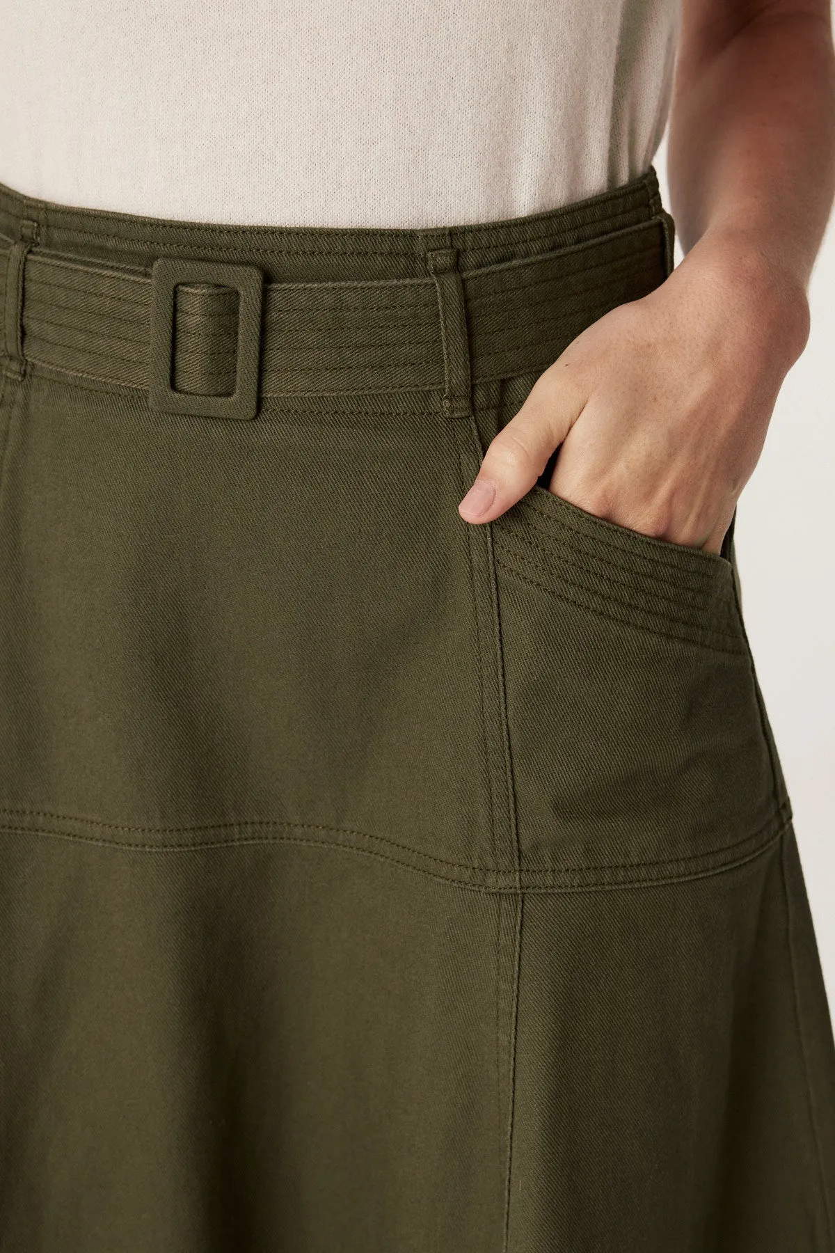 Eadie Drill Skirt - Khaki
