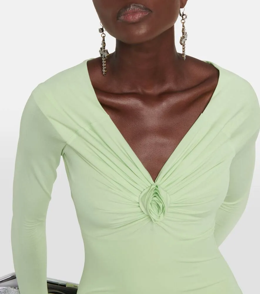 Embellished off-shoulder dress BLUMARINE, green