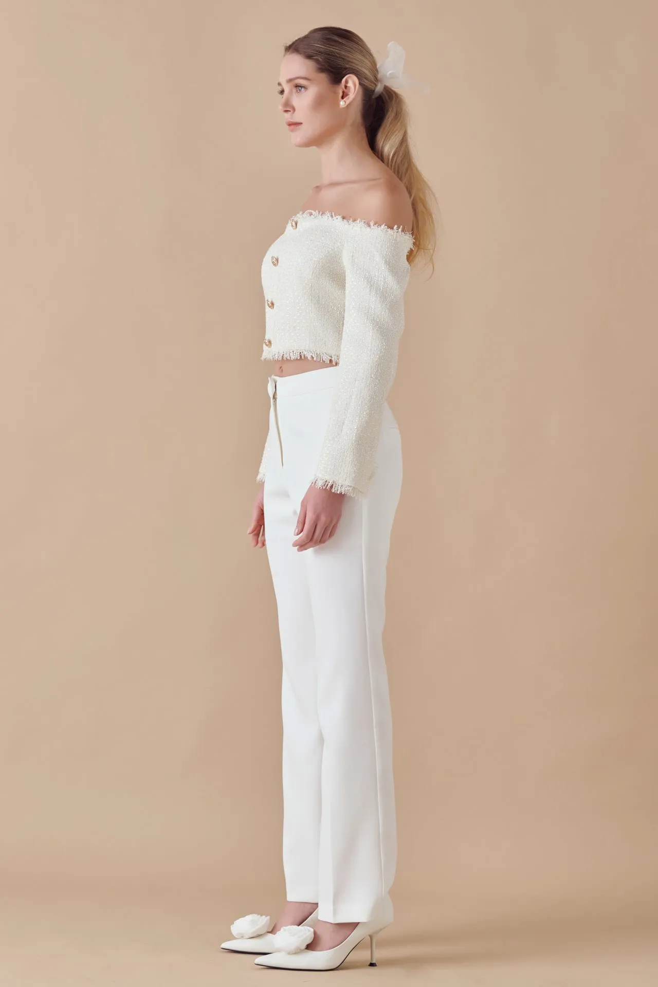 Endless Rose - Off-The-Shoulder Long Sleeve Top