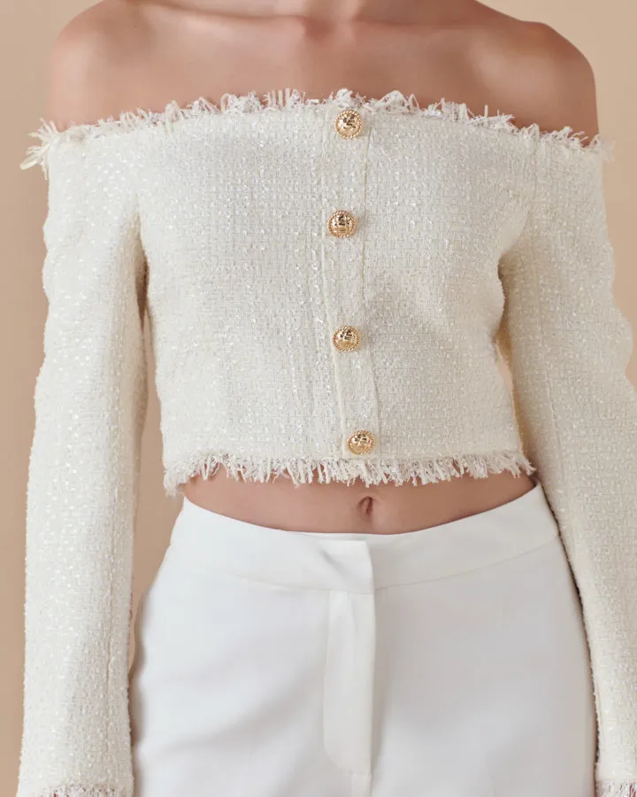 Endless Rose - Off-The-Shoulder Long Sleeve Top