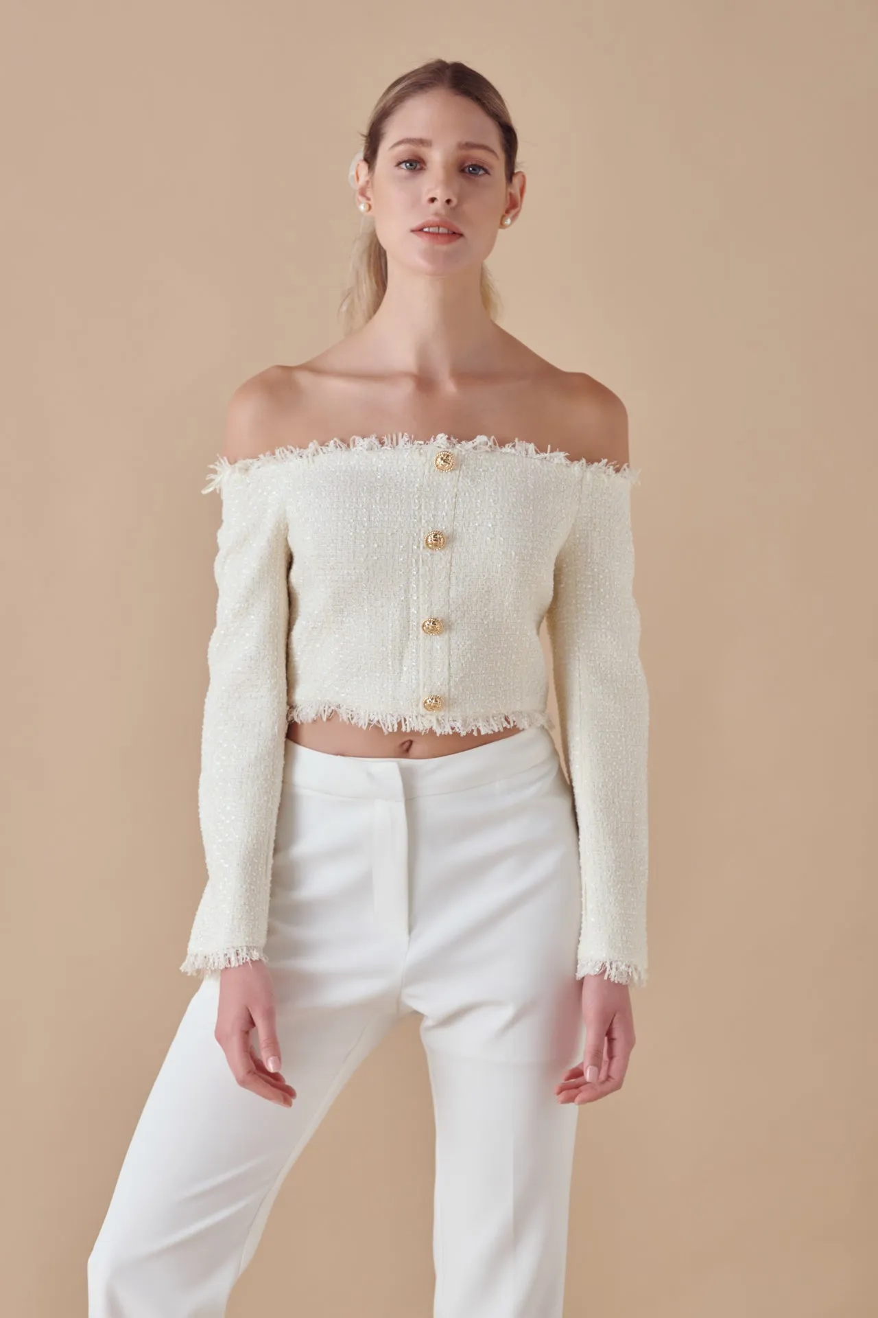 Endless Rose - Off-The-Shoulder Long Sleeve Top