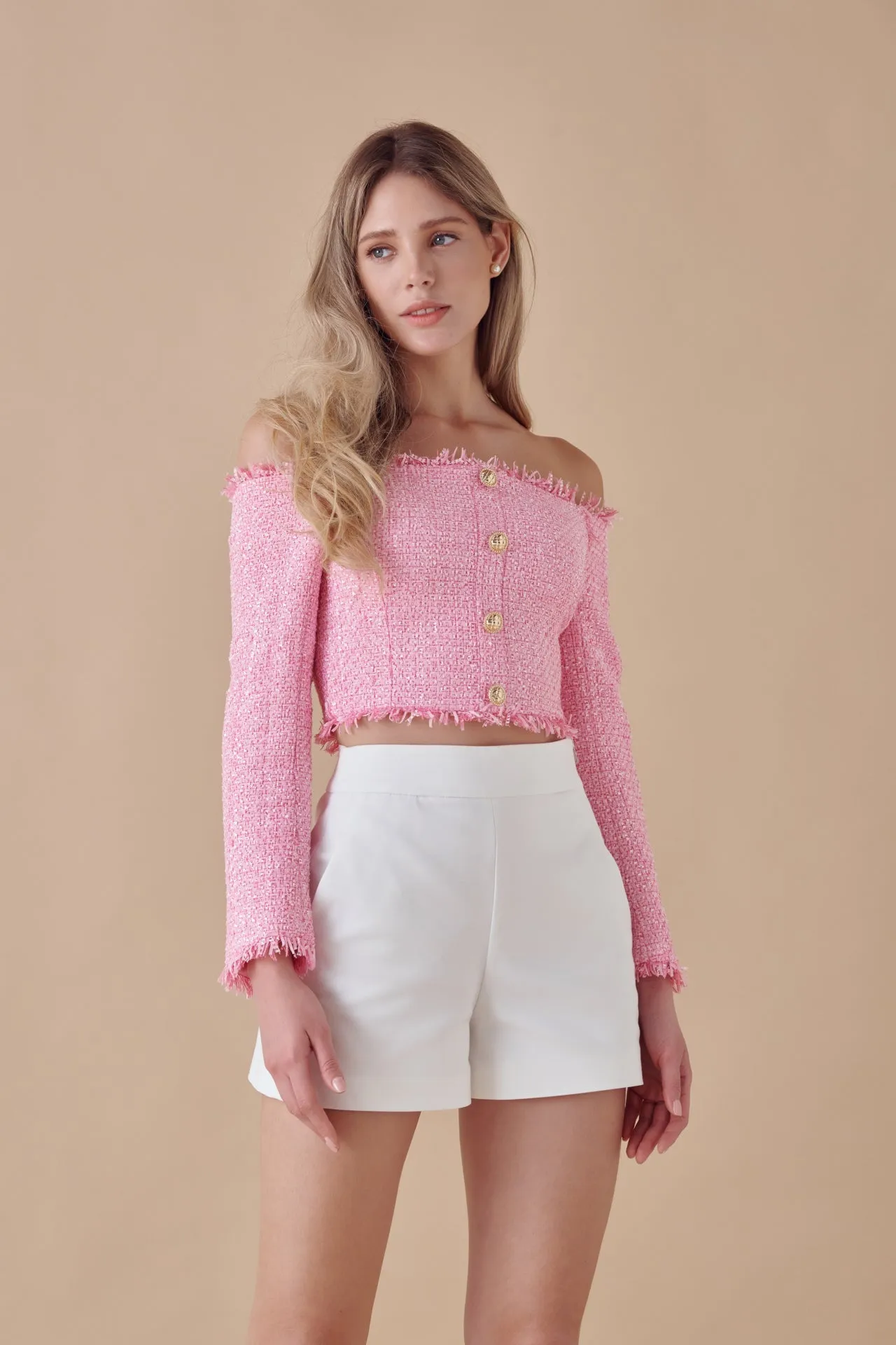Endless Rose - Off-The-Shoulder Long Sleeve Top