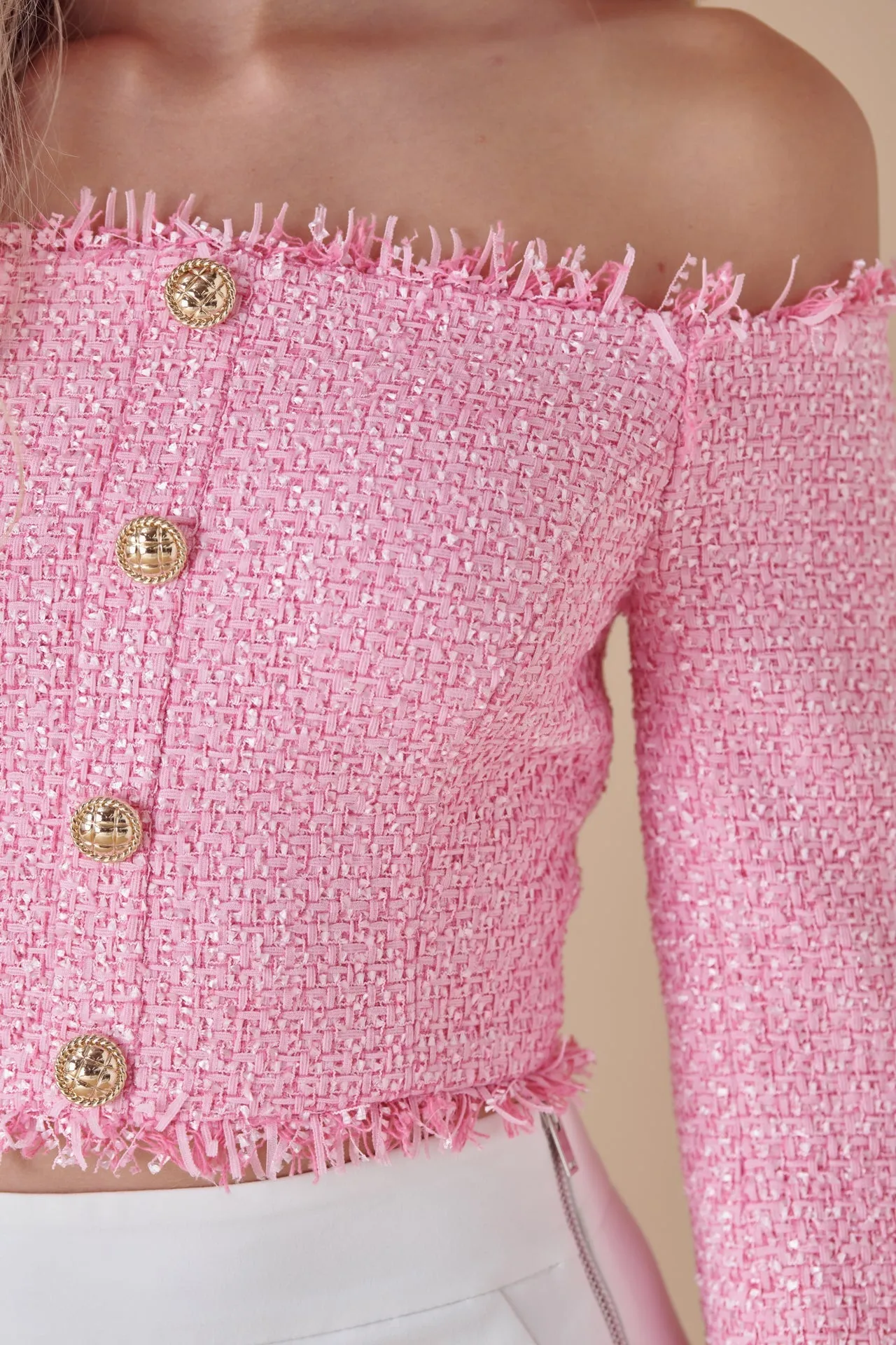 Endless Rose - Off-The-Shoulder Long Sleeve Top