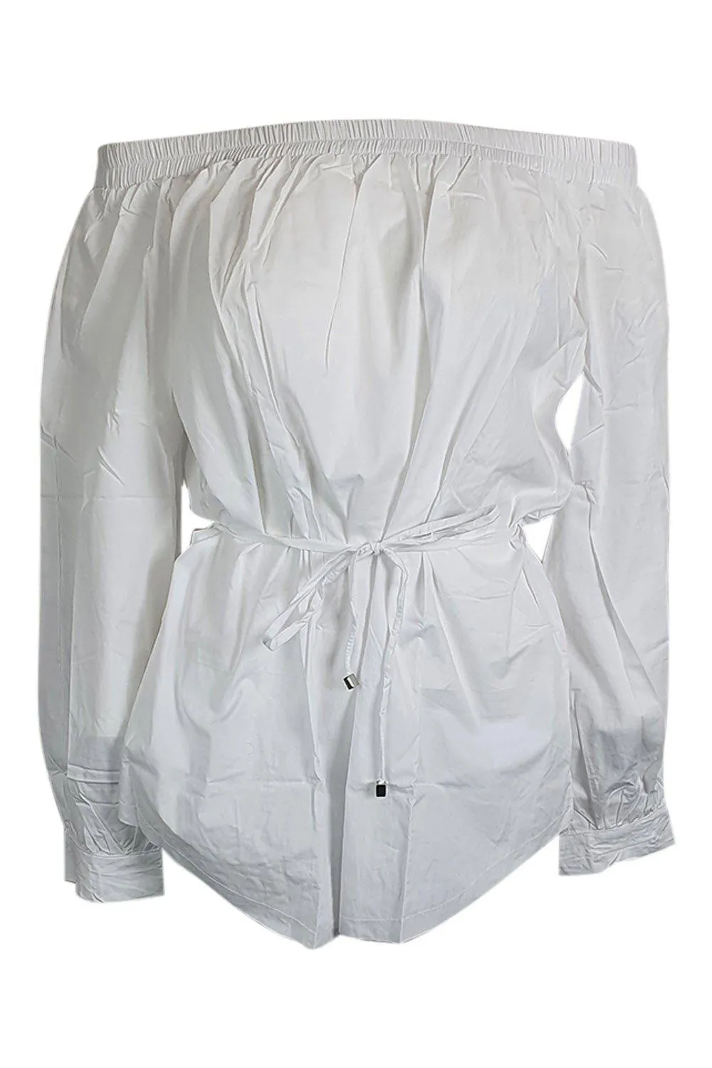 FAITHFULL THE BRAND White Polonia Off Shoulder Top (M | UK 10 | AU 10)