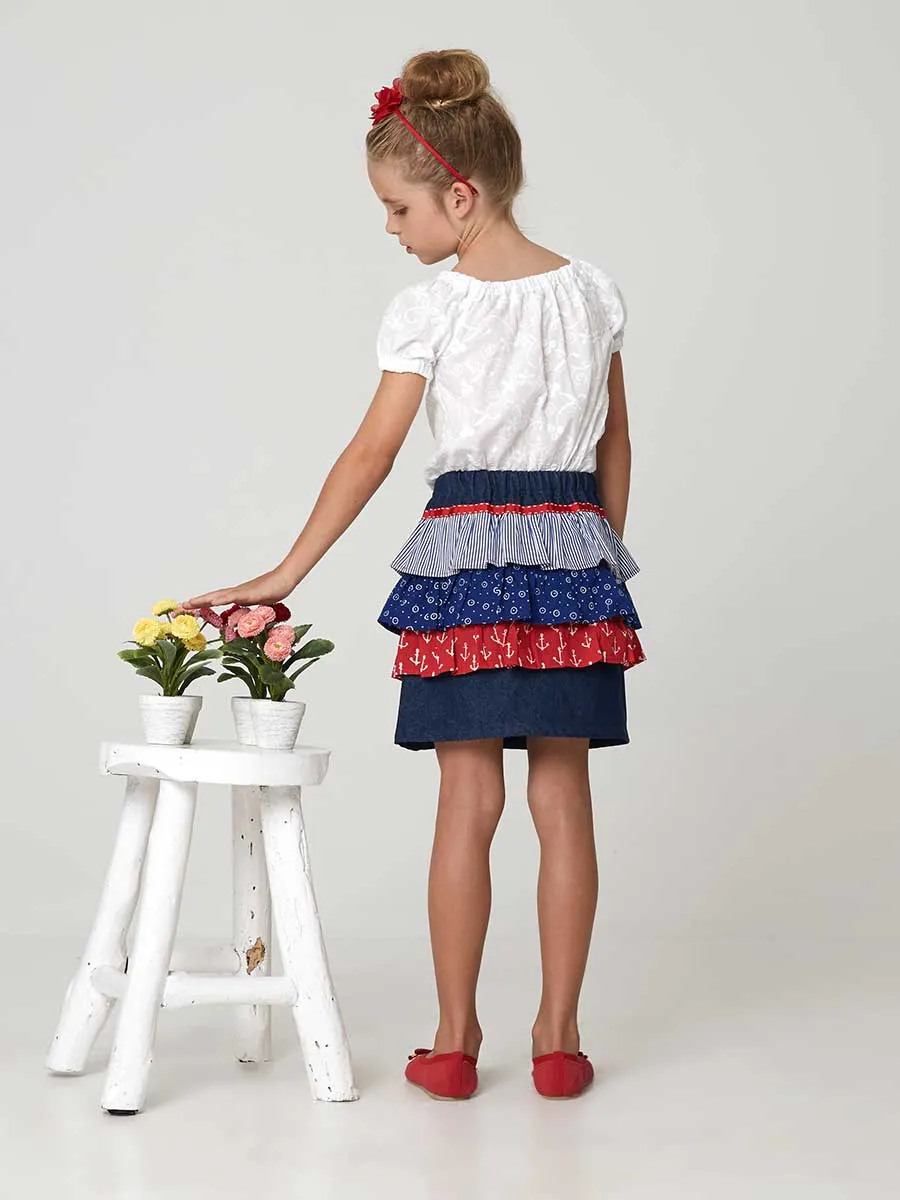 FAMKE - Girls Skirt Sewing Pattern (2-10)