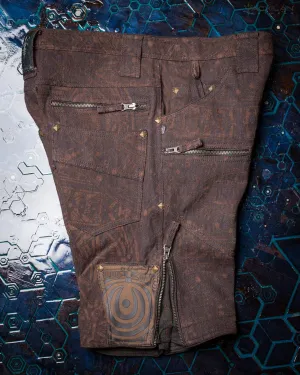Flying Short Men / HEMP Twill Printed - Brown POPPYFIELDS