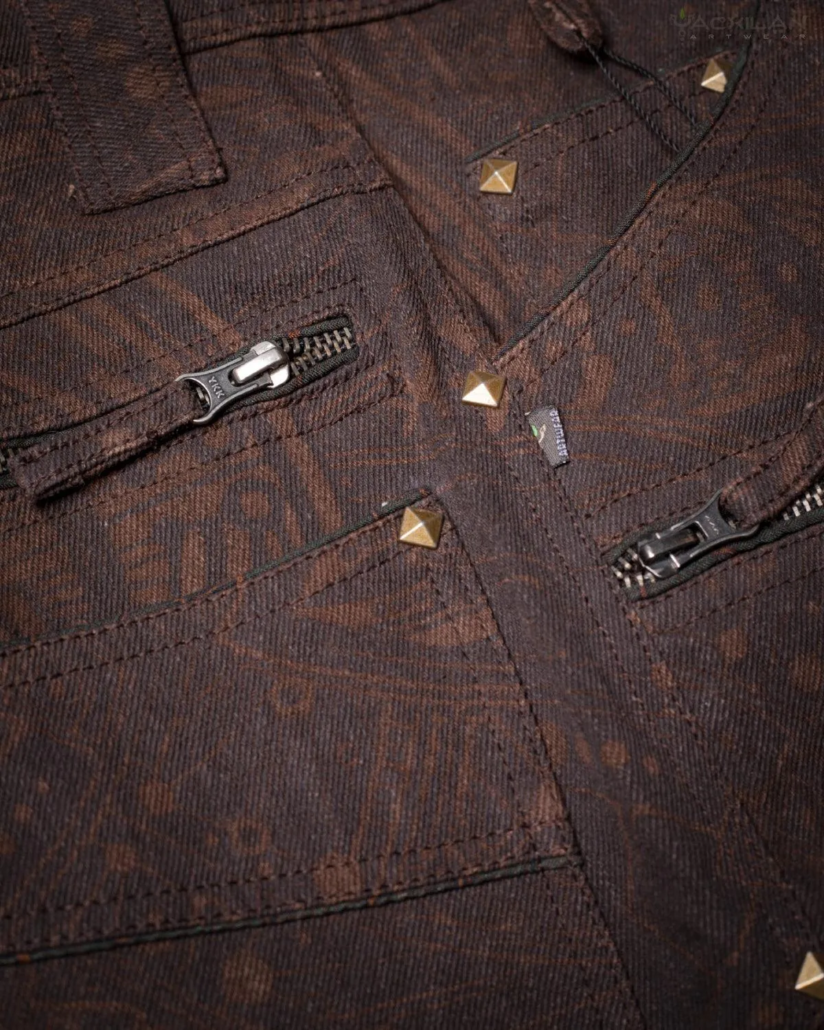 Flying Short Men / HEMP Twill Printed - Brown POPPYFIELDS