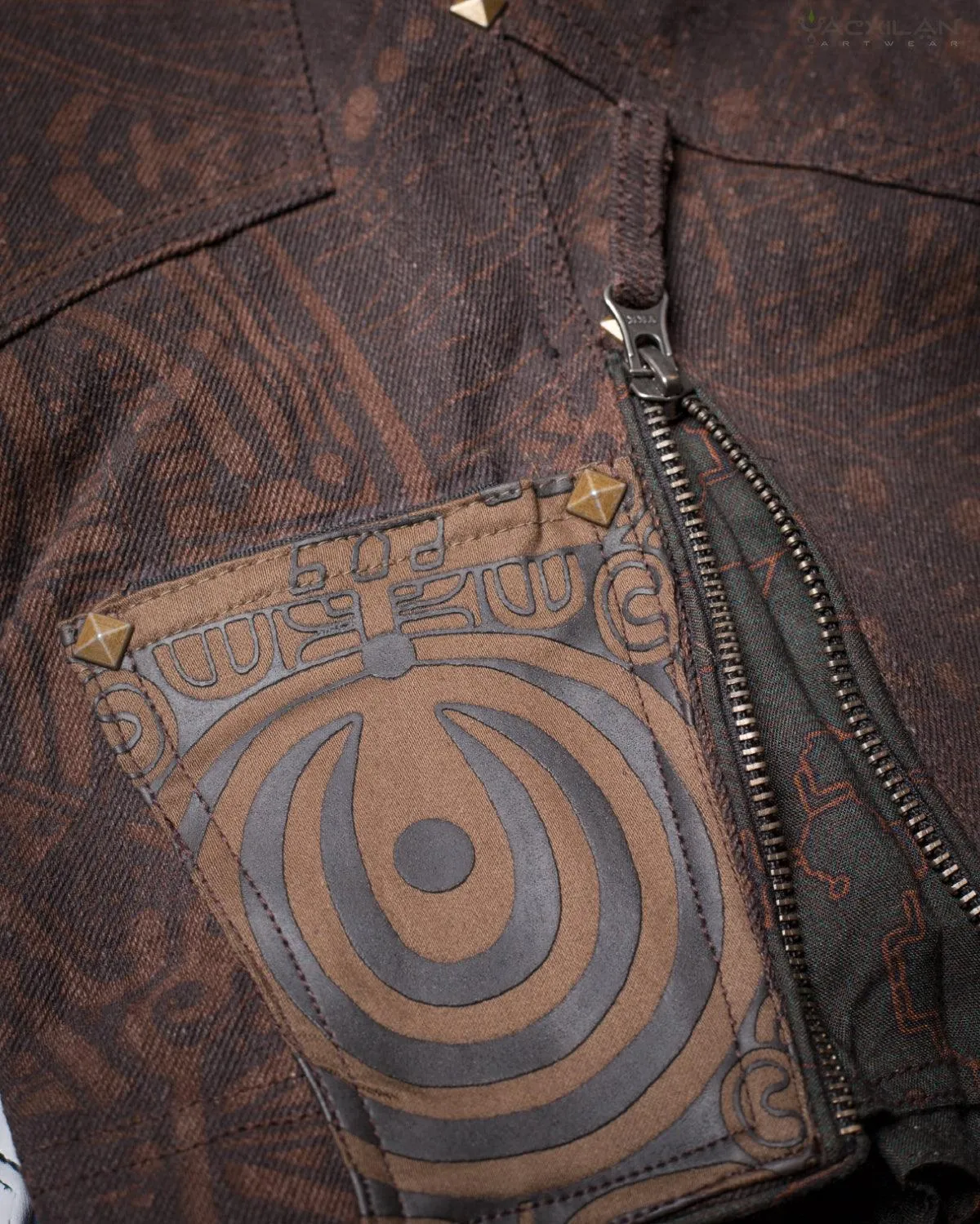 Flying Short Men / HEMP Twill Printed - Brown POPPYFIELDS