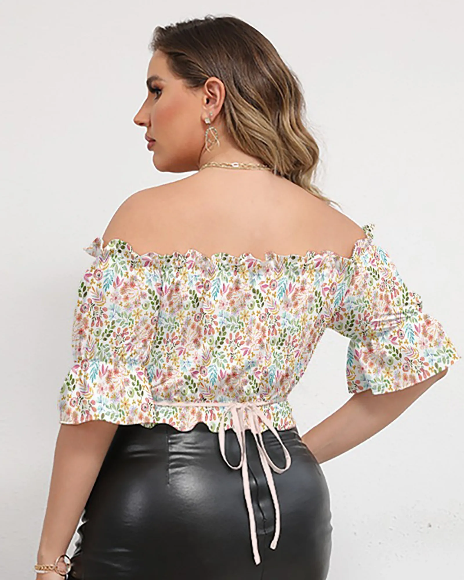 Garden Gala Floral Off-the-Shoulder Crop Top