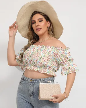 Garden Gala Floral Off-the-Shoulder Crop Top