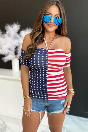 God Bless America Off The Shoulder Top