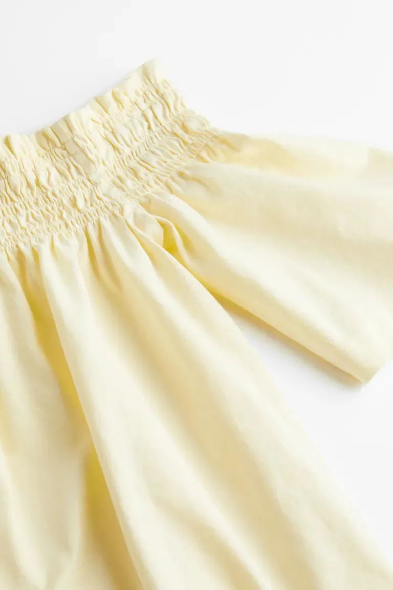 H&M Off Shoulder Jersey Top, Light Yellow