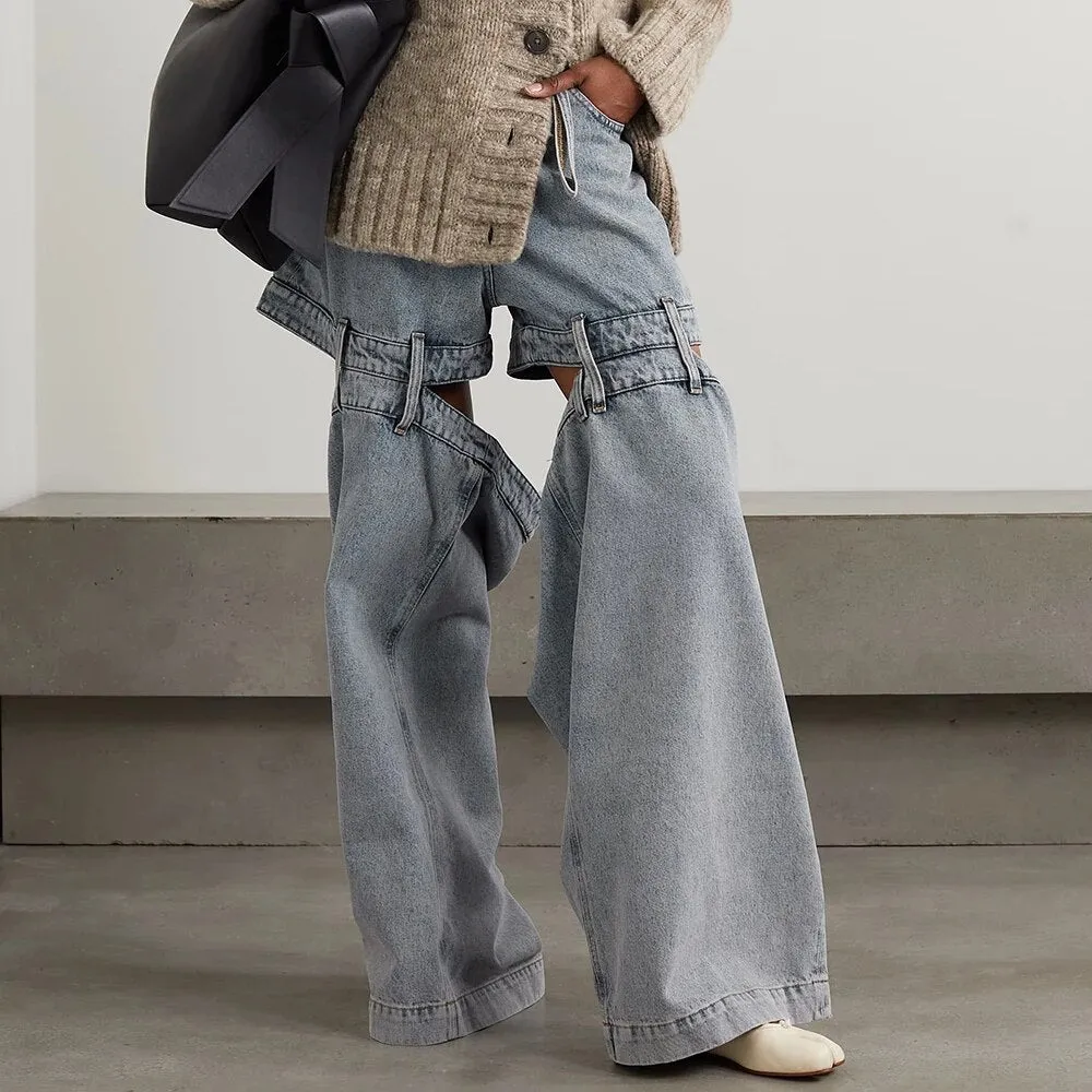 HEYFANCYSTYLE Haute Couture Cutout Jeans
