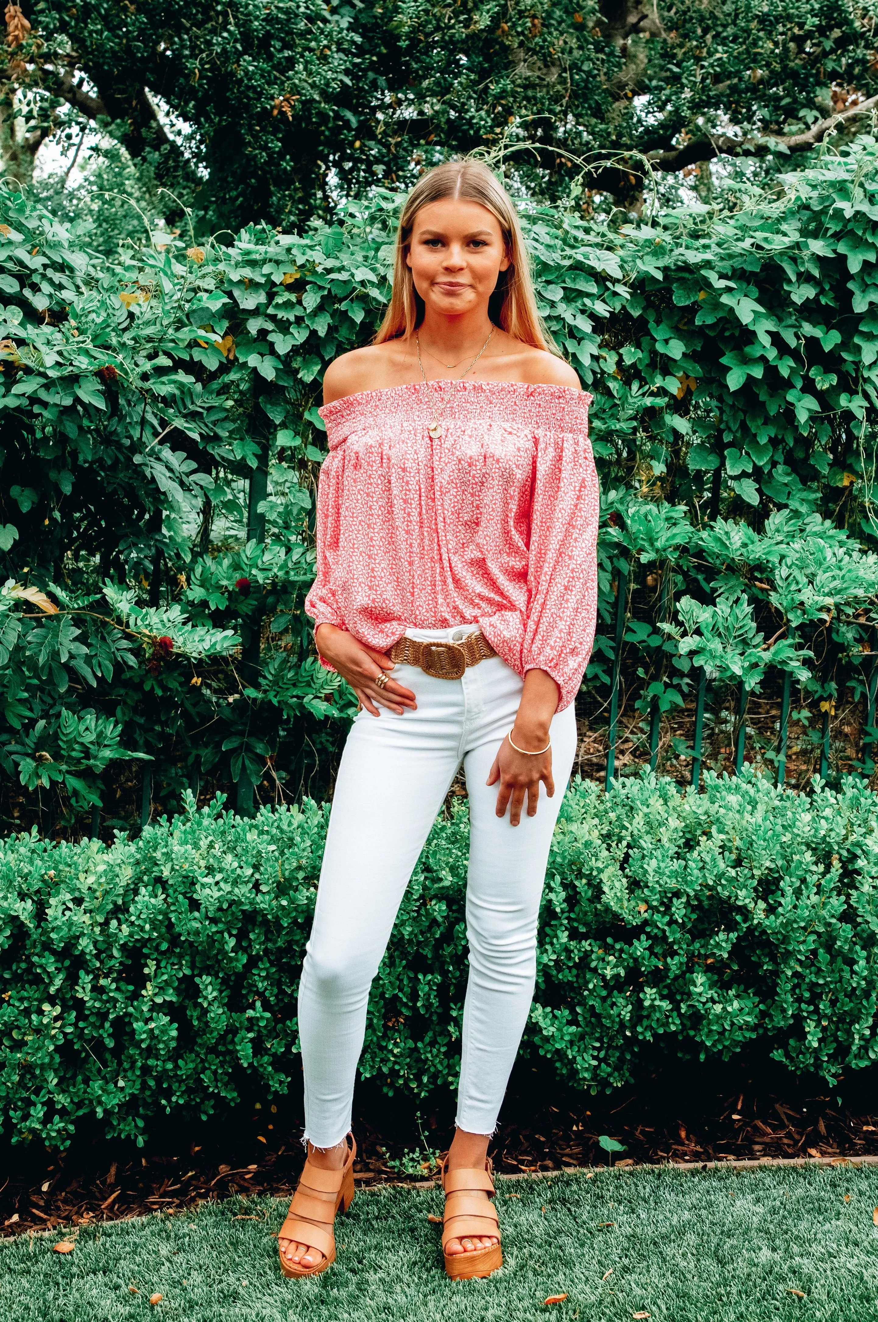 Hibiscus Off the Shoulder Top