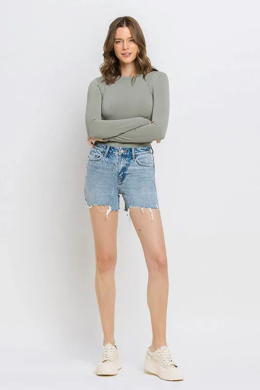 High Rise Raw Hem Shorts *ONLINE ONLY*