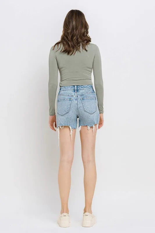 High Rise Raw Hem Shorts *ONLINE ONLY*