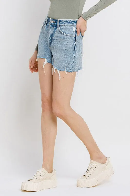 High Rise Raw Hem Shorts *ONLINE ONLY*