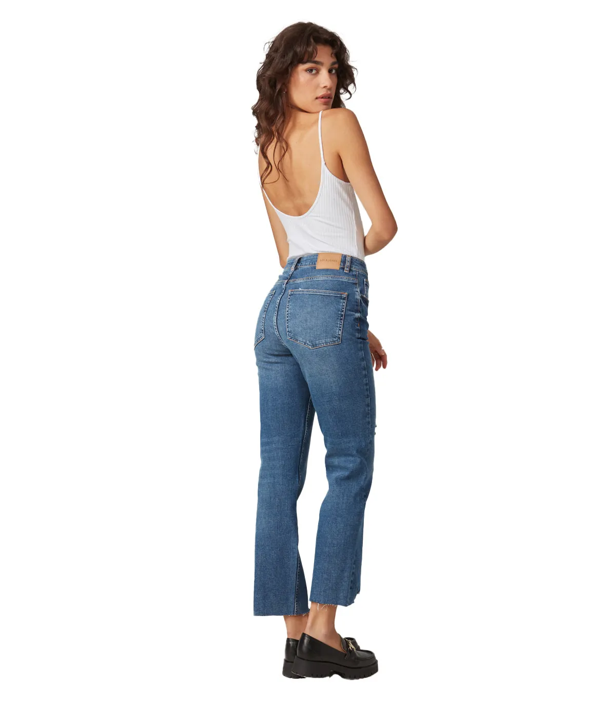High Rise Straight Medium Wash Jeans