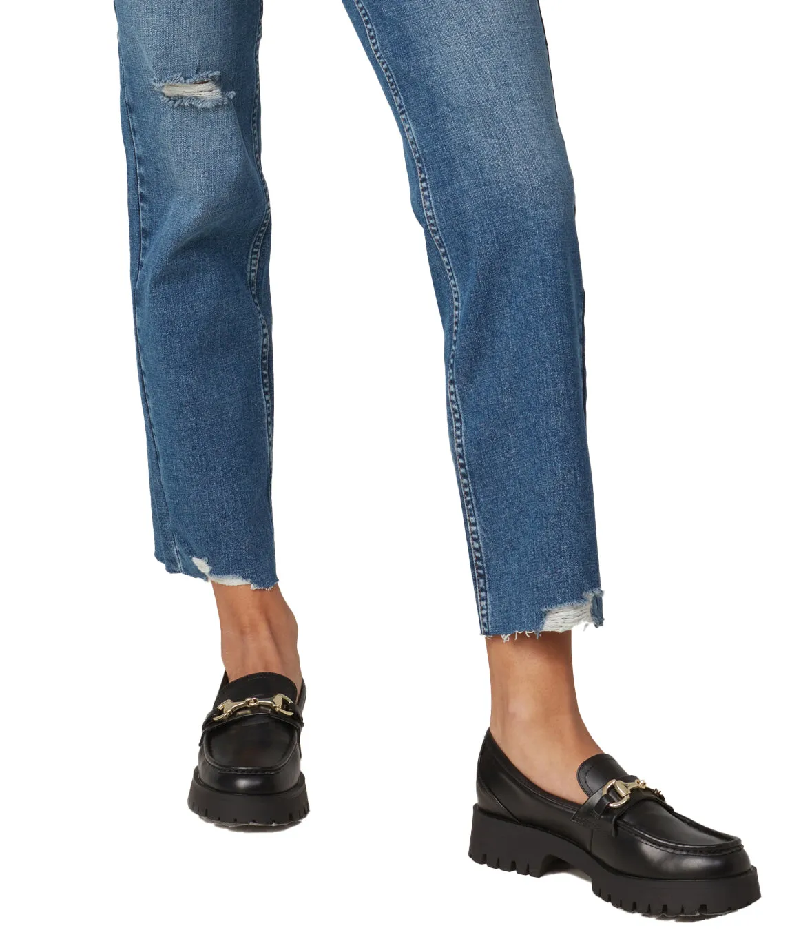 High Rise Straight Medium Wash Jeans