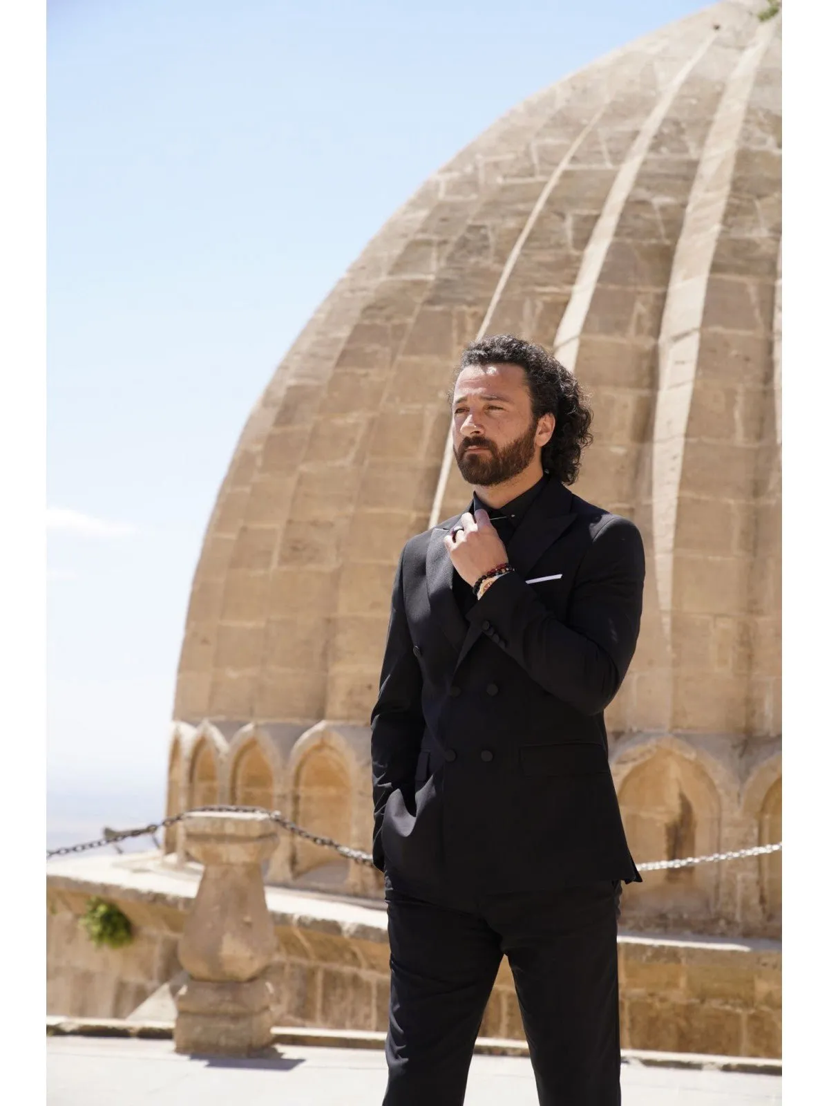 HolloMen Double Breasted Black Tuxedo