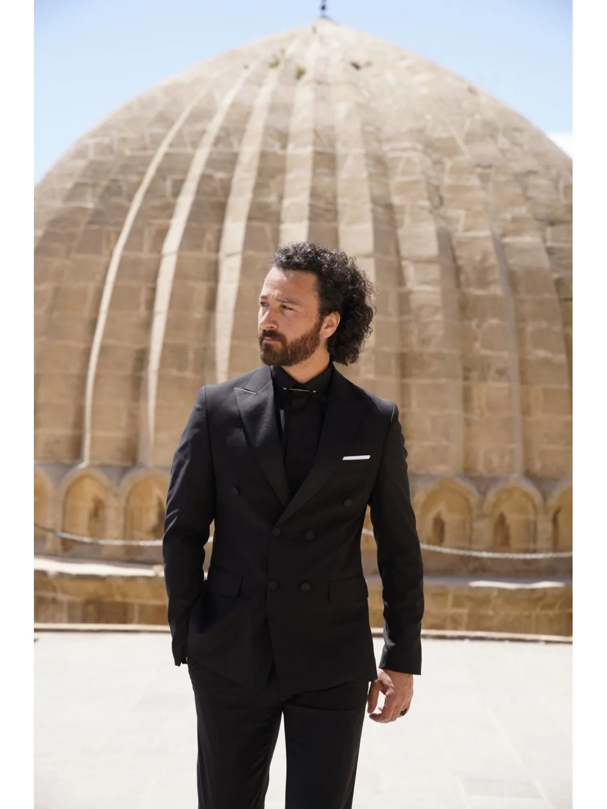 HolloMen Double Breasted Black Tuxedo